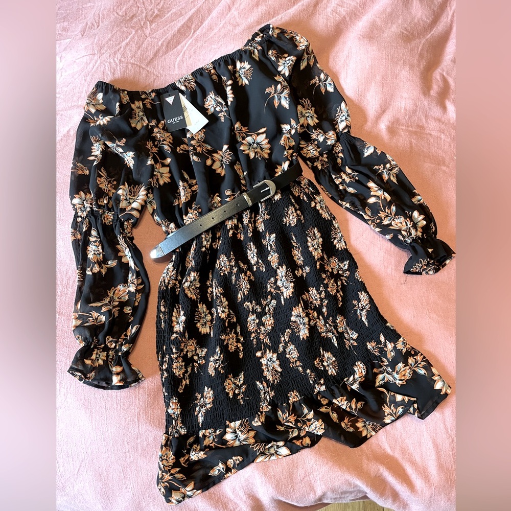 NWT Guess Felice Floral 3 qtr sleeve Dress